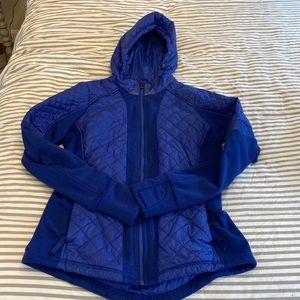 Blue running insulated jacket from Athleta, size medium
